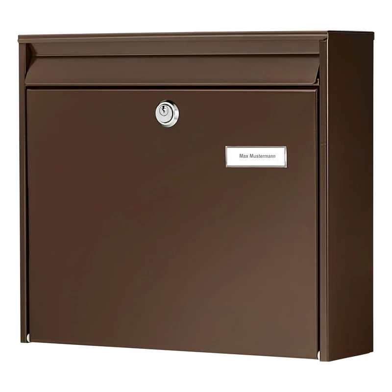 BURG-WÄCHTER, Group Mailbox, Slot Size A4, Galvanised Steel, Potsdam 877 BR, Brown