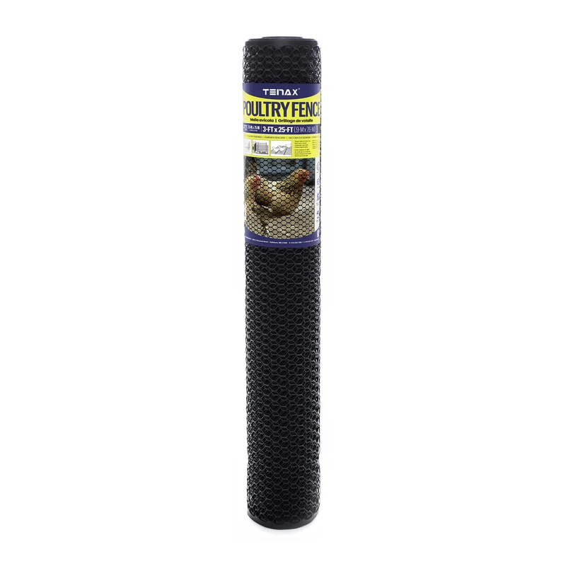 Tenax Poultry Fence, 3 by 25-Feet, Black
