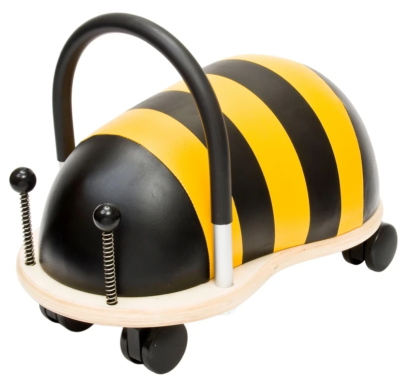 Wheelybug Toddler Wooden Ride-On, Multi-Directional Castor Wheels, Safety Certified Developmental Toy for Outdoor/ Indoor Fun, Small (1 - 3 Years), Bee