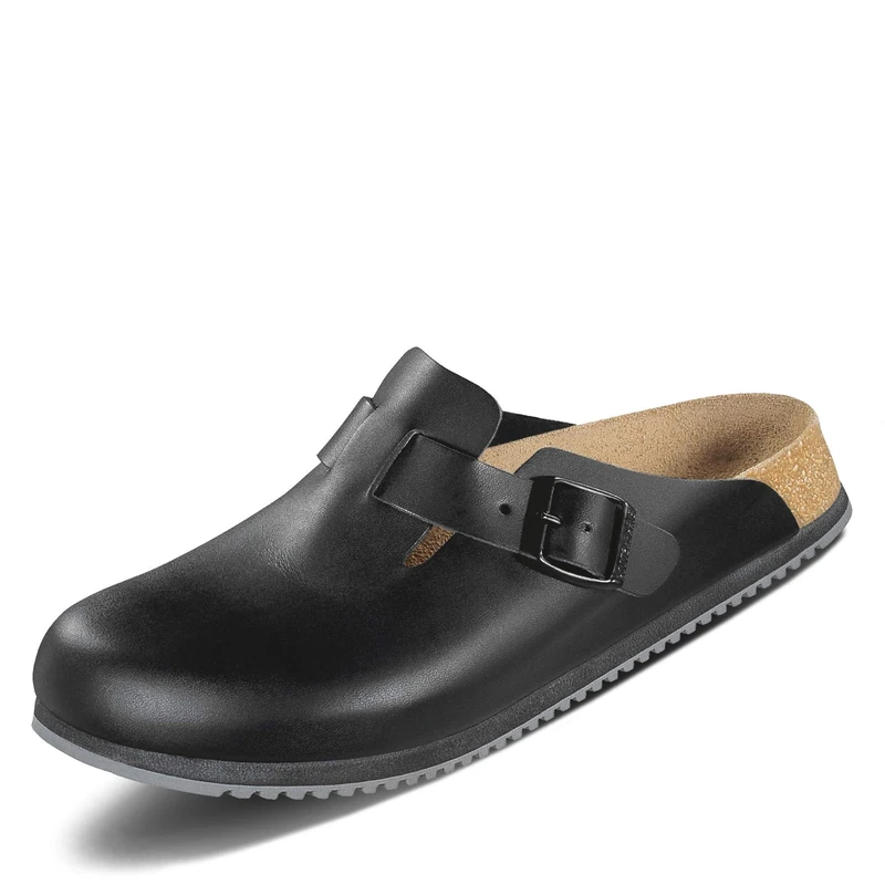 Birkenstock Boston Smooth Leather Wide, Men's Clogs, Black (Noir Noir), 11.5 UK (46 EU)