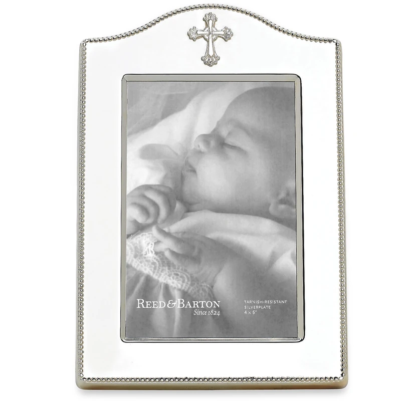 Reed & Barton Abbey Cross Silverplate 4" X 6" Frame, Silver-plated, Metallic, 1.05 LB