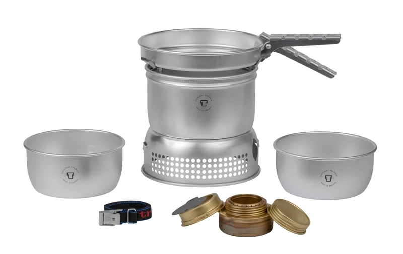 Trangia 27-1 Aluminium Cookset with Spirit Burner, Complete Camping Cookware and Stove Set for Hiking, Backpacking, Fishing