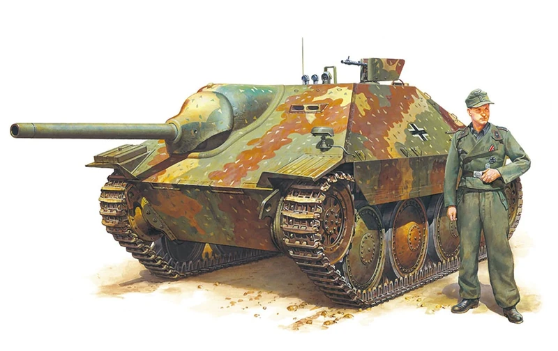 Tamiya 1/35 German Hetzer Tank Destroyer Model Kit - 180.5mm