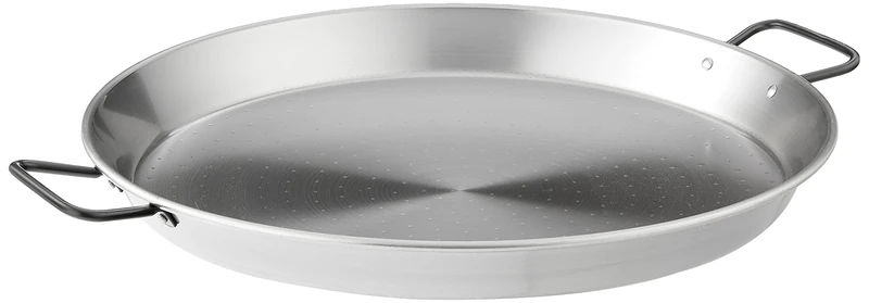 Garcima Polished Steel Paella Pan, Grey, 45 cm