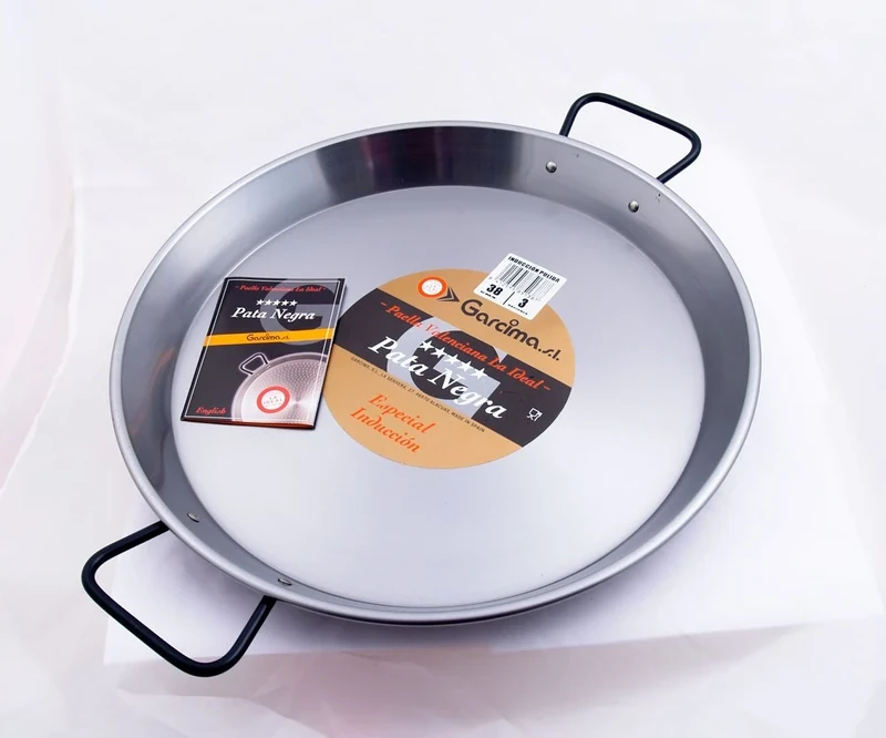 Garcima Polished Steel Paella Pan, Grey, 60 cm