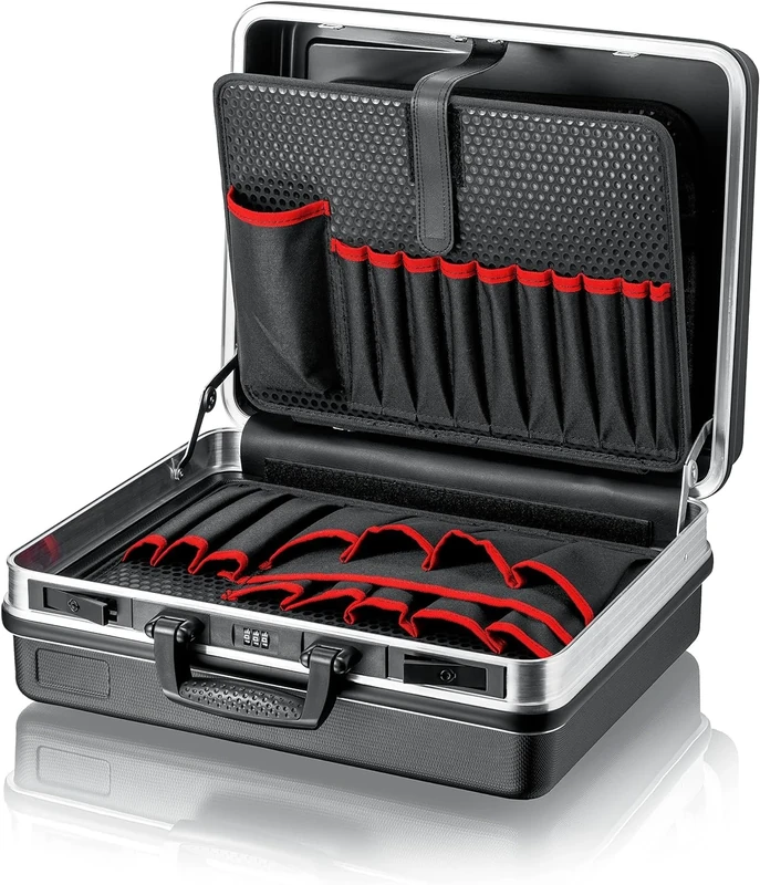 KNIPEX Tool Case Basic, Empty, 41 Inserting Options, 27 L Volume, 465 x 200 x 410 mm, Empty Tool Box, Tool Case, 00 21 05 LE