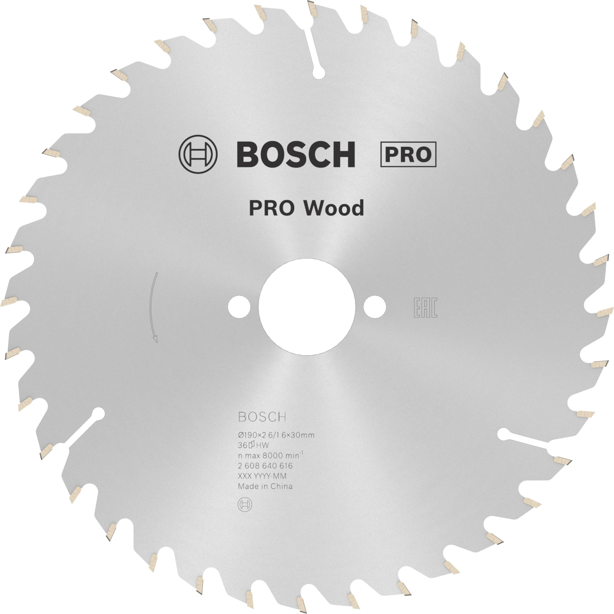 Bosch 1x PRO Wood Circular Saw Blade for Corded Hand-Held Circular Saws (for Softwood, Hardwood, Ø mm, Professional Accessory Hand-Held Circular Saw)