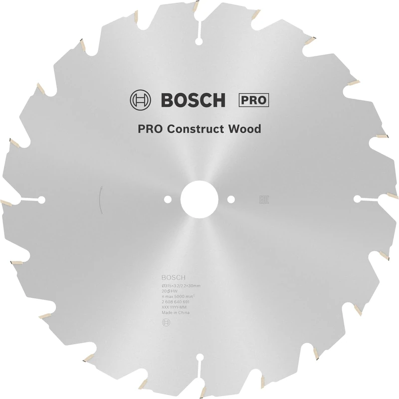 Bosch 1x PRO Construction Wood Robust Circular Saw Blade for Corded Table Saws (for Construction wood with mortar and nails, Wood with nails, Ø mm, Professional Accessory Table Circular Saw)