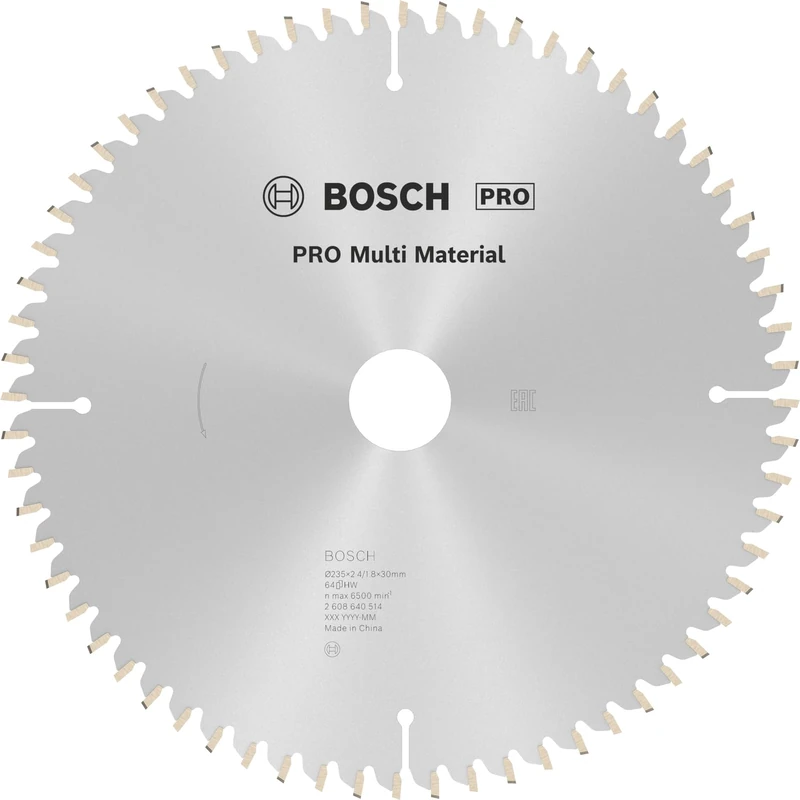 Bosch 1x PRO Multi Material Circular Saw Blade for Corded Hand-Held Saws (for Aluminium, Plastics, Ø mm, Professional Accessory Hand-Held Circular Saw)