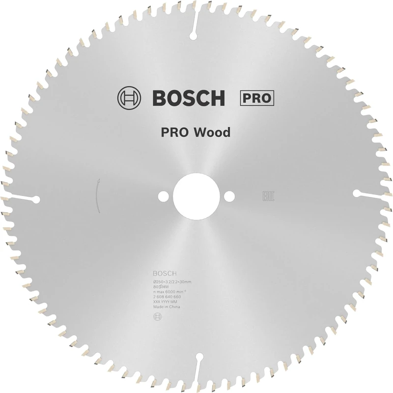 Bosch 1x PRO Wood Circular Saw Blade for Corded Table Saws (for Softwood, Hardwood, Ø mm, Professional Accessory Table Circular Saw)