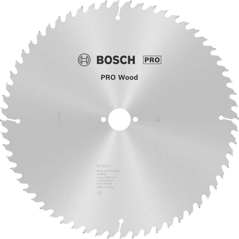 Bosch 1x PRO Wood Circular Saw Blade for Corded Table Saws (for Softwood, Hardwood, Ø mm, Professional Accessory Table Circular Saw)