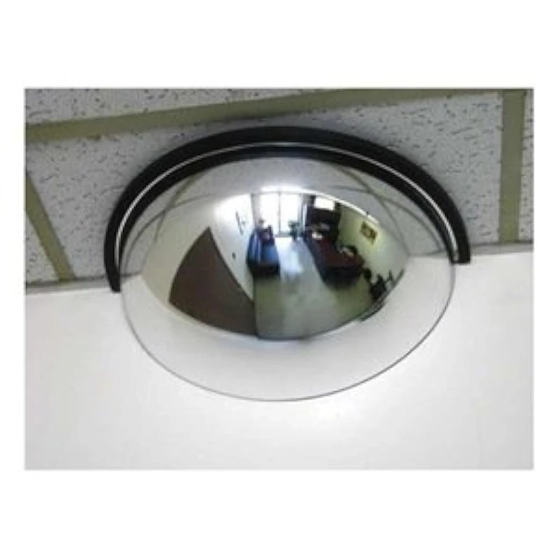 Vision Metalizers 18” Acrylic Half Dome Mirror with Steel back, Round Indoor Security Mirror for Driveway Safety Spots, Outdoor Warehouse Side View, Circular Wall Mirror for Office Use (DSB1812)