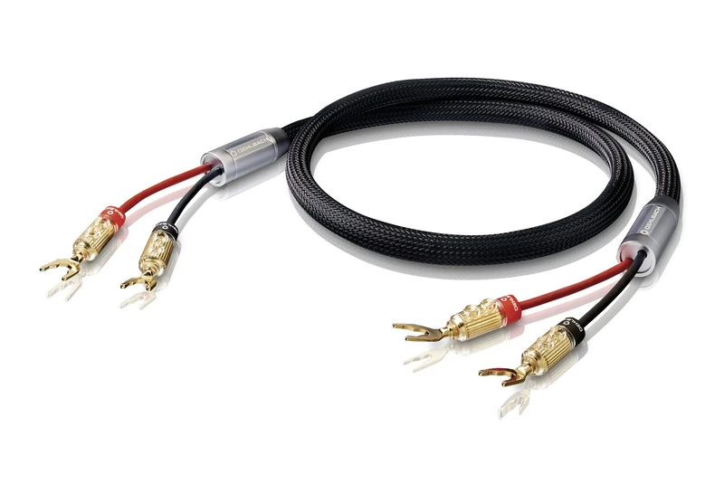 Oehlbach XXL Fusion Two 250 - Shielded High-End Speaker Cable Set with Terminal Connector, Made in Germany, 2 x 2.50 m, Black