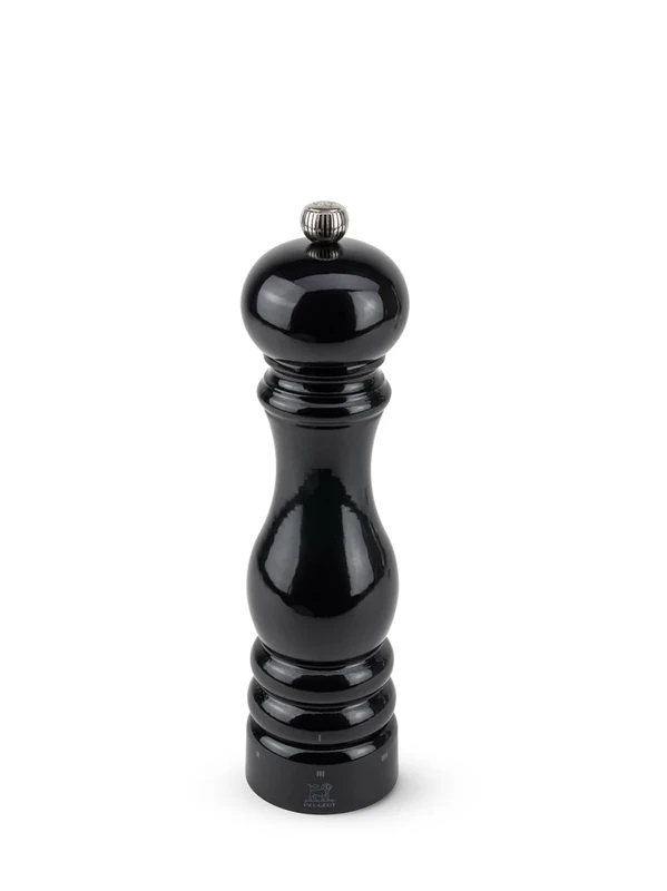 PEUGEOT - Paris u'Select 22 cm Pepper Mill - 6 Predefined Grind Settings - Made with PEFC Certified Wood - Made in France - Black Laquered Colour