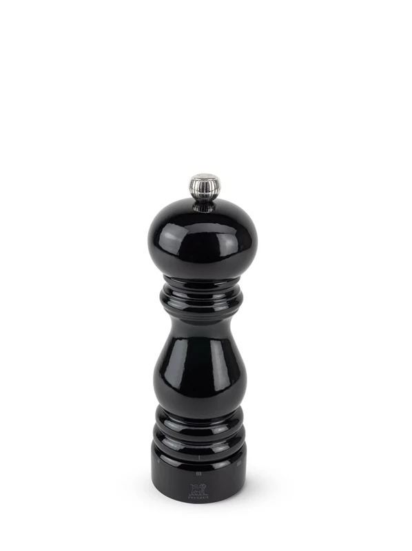 PEUGEOT - Paris u'Select 18 cm Pepper Mill - 6 Predefined Grind Settings - Made with PEFC Certified Wood - Made in France - Black Laquered Colour