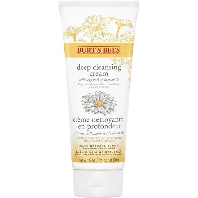Burt's Bees Natural Cleanser Soap Bark and Chamomile Deep Cleansing Cream – 1 x Tube 170 grams