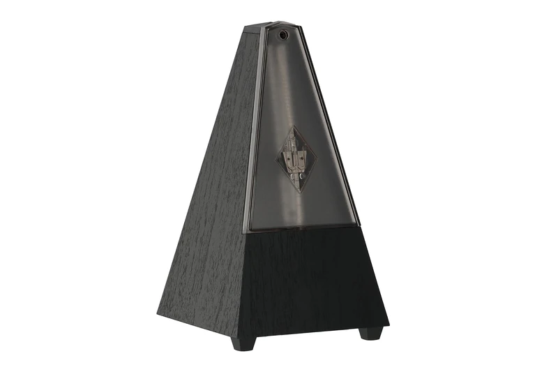 Wittner Metronome Taktell Pyramid Shape System Maelzel Series 800K - Plastic casing - Without bell - With plexiglass lid - Black - Mechanically wound - No batteries required - Made in Germany