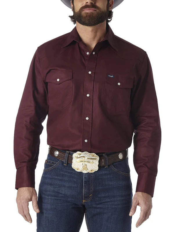 Wrangler Men's Big-Tall Authentic Cowboy Cut Work Western Short Sleeve Shirt,Red Oxide,2X Tall