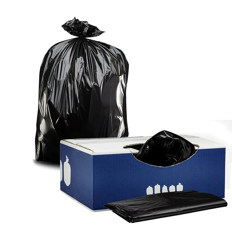 PlasticPlace 33 Gallon Trash Bags │ 1.7 Mil │ Black Garbage Can Liners │ 33" x 39" (100 Case), Plastic