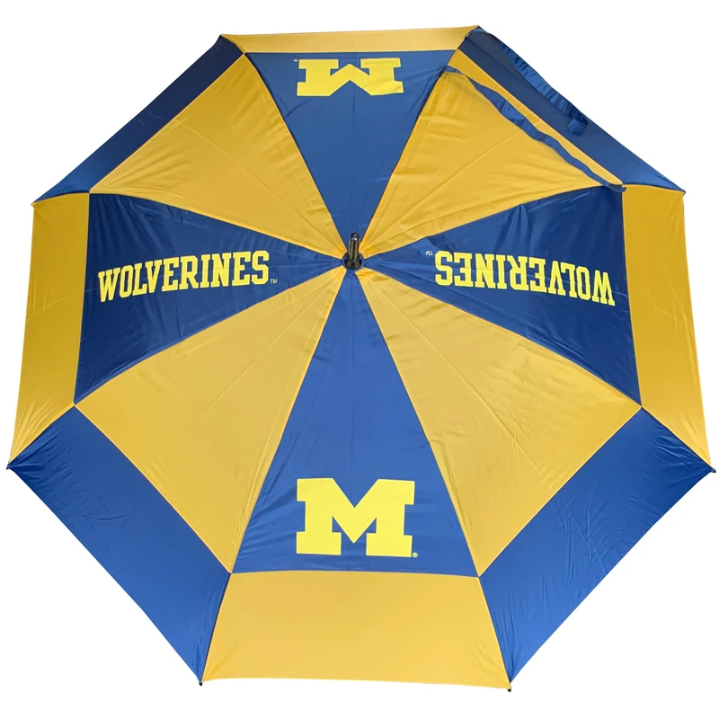 Team Golf NCAA Michigan Wolverines 62" Golf Umbrella with Protective Sheath, Double Canopy Wind Protection Design, Auto Open Button - Image 1