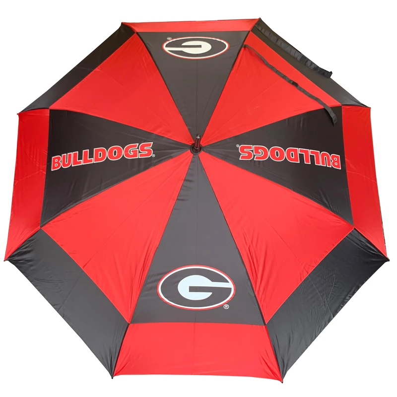 Team Golf NCAA Georgia Bulldogs Golf Umbrella 62" Golf Umbrella with Protective Sheath, Double Canopy Wind Protection Design, Auto Open Button