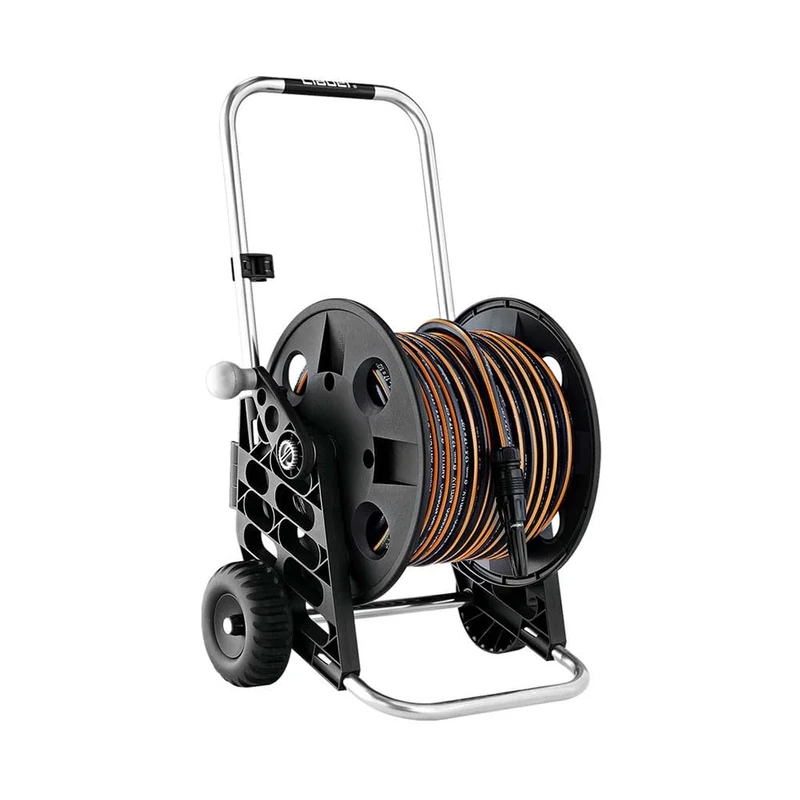 Claber Kit Pronto 30, Plastic and Aluminium Hose Reel cart with Garden Hose and Spray Nozzle