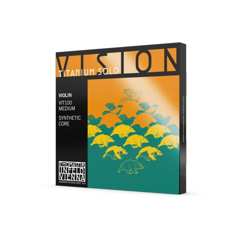 Thomastik Saiten für Violine Vision Titanium Solo Synthetic Core Satz 4/4 Mittel