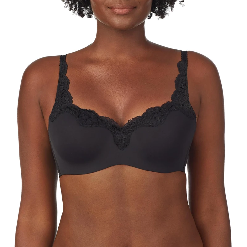 Le Mystère Women's Lace Tisha Bra Everyday, Opaque, Black, 38D