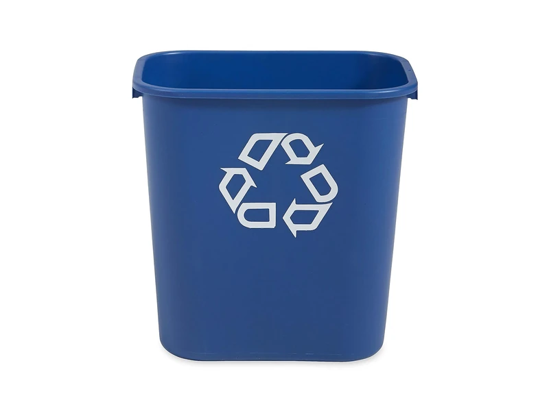 Rubbermaid FG295673BLUE Rectangular Wastebasket, 26.6 L, Blue (Pack of 12)