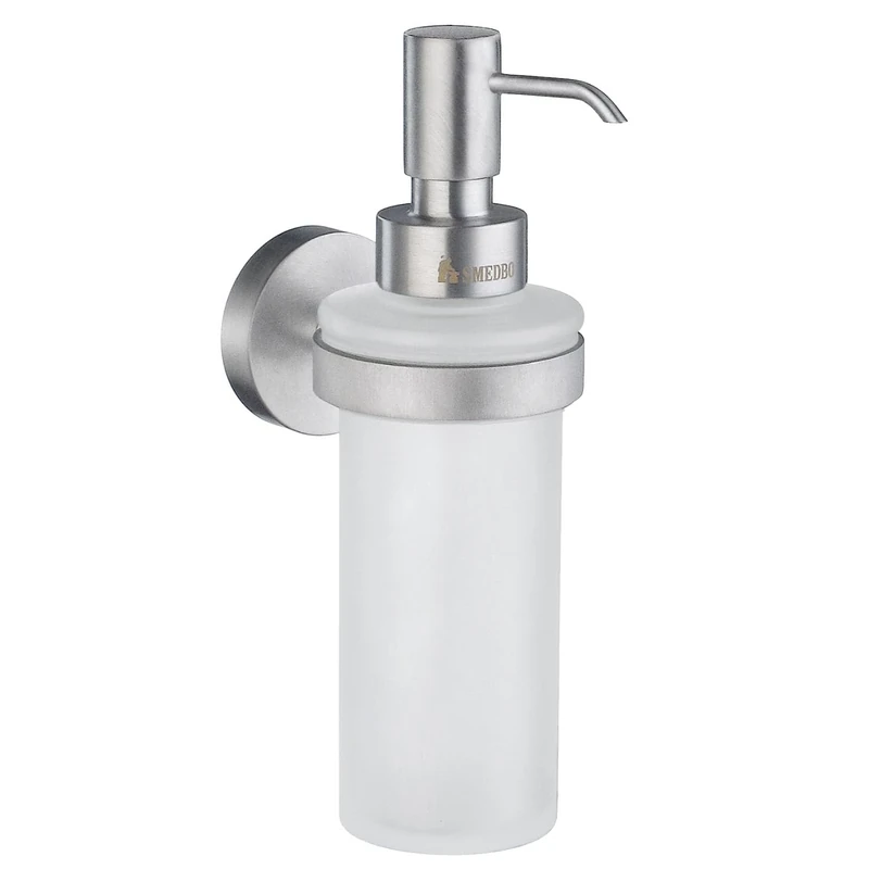 Smedbo Soap Dispenser, Solid Brass Core/Copper, Brushed Chrome, 6.2 x 9.5 x 23.5 cm