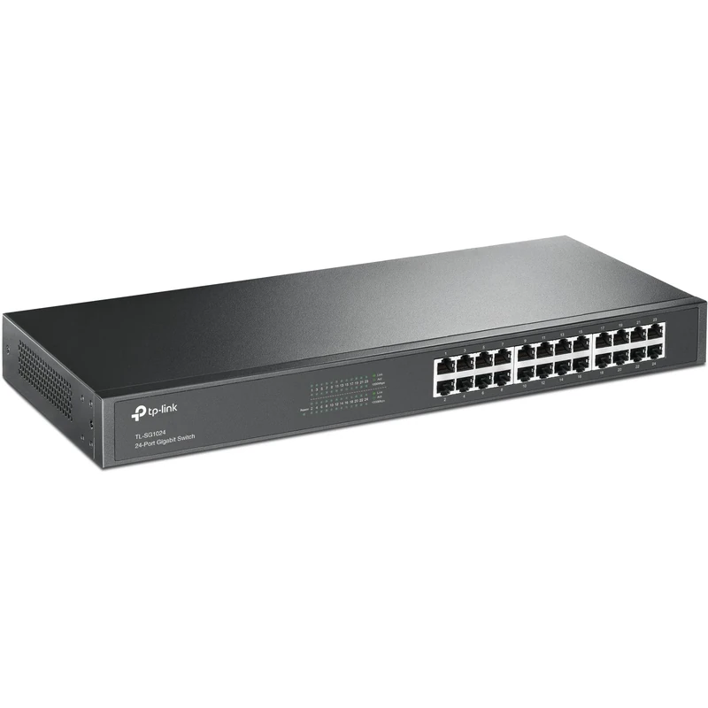 TP-Link 24-Port Unmanaged Gigabit Ethernet Switch, Steel Case Ethernet Splitter, Desktop & Rackmount, Plug-in-play,Energy-Saving (TL-SG1024)