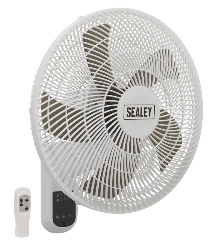 Sealey SWF16WR 3-Speed Wall Fan with Remote Control, 230V, 16" , White