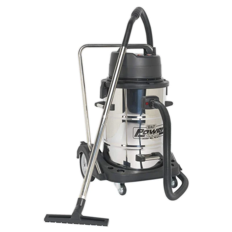 Sealey Pc477 Industrial Wet & Dry Vacuum Cleaner 77Ltr Stainless Drum 2400W/230V
