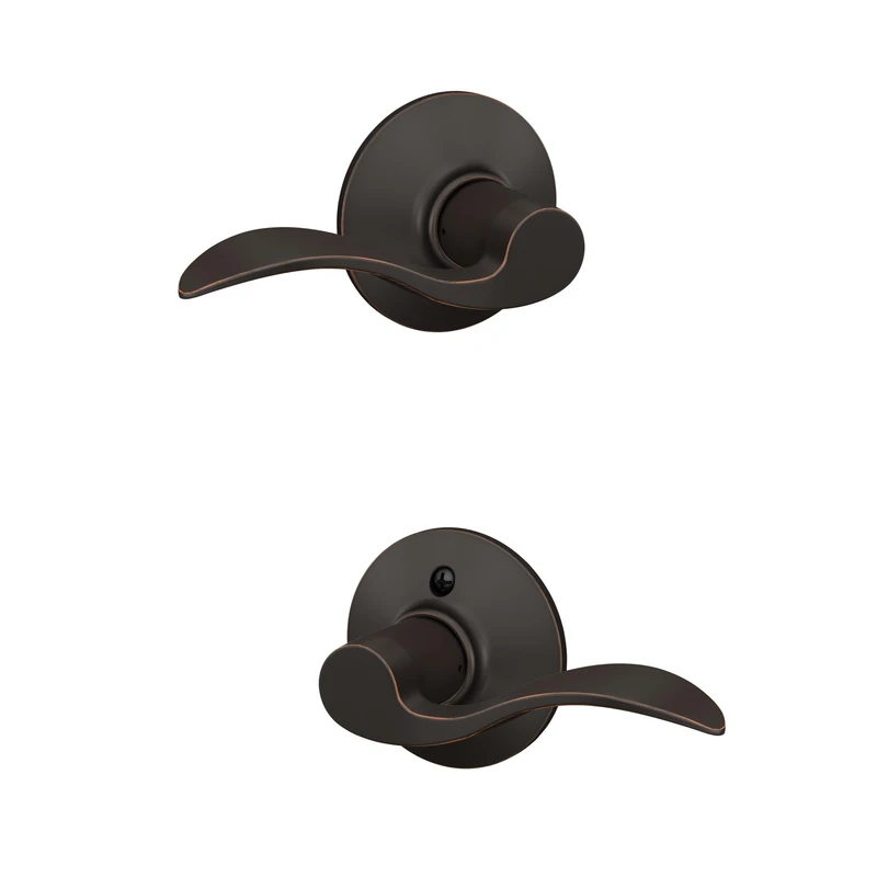 SCHLAGE F10ACC716 Accent Hall and Closet Lever, Aged Bronze, Passage - Image 1