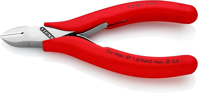 KNIPEX Electronics Diagonal Cutter with Box Joint with Non-Slip Plastic Grips 115 mm, 77 01 115
