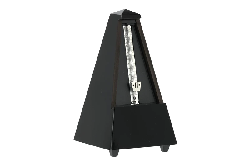 Wittner Metronome Taktell Pyramid Shape System Maelzel Series 800 - Solid wood casing - Without bell - High gloss black - Mechanically wound - No batteries required - Made in Germany