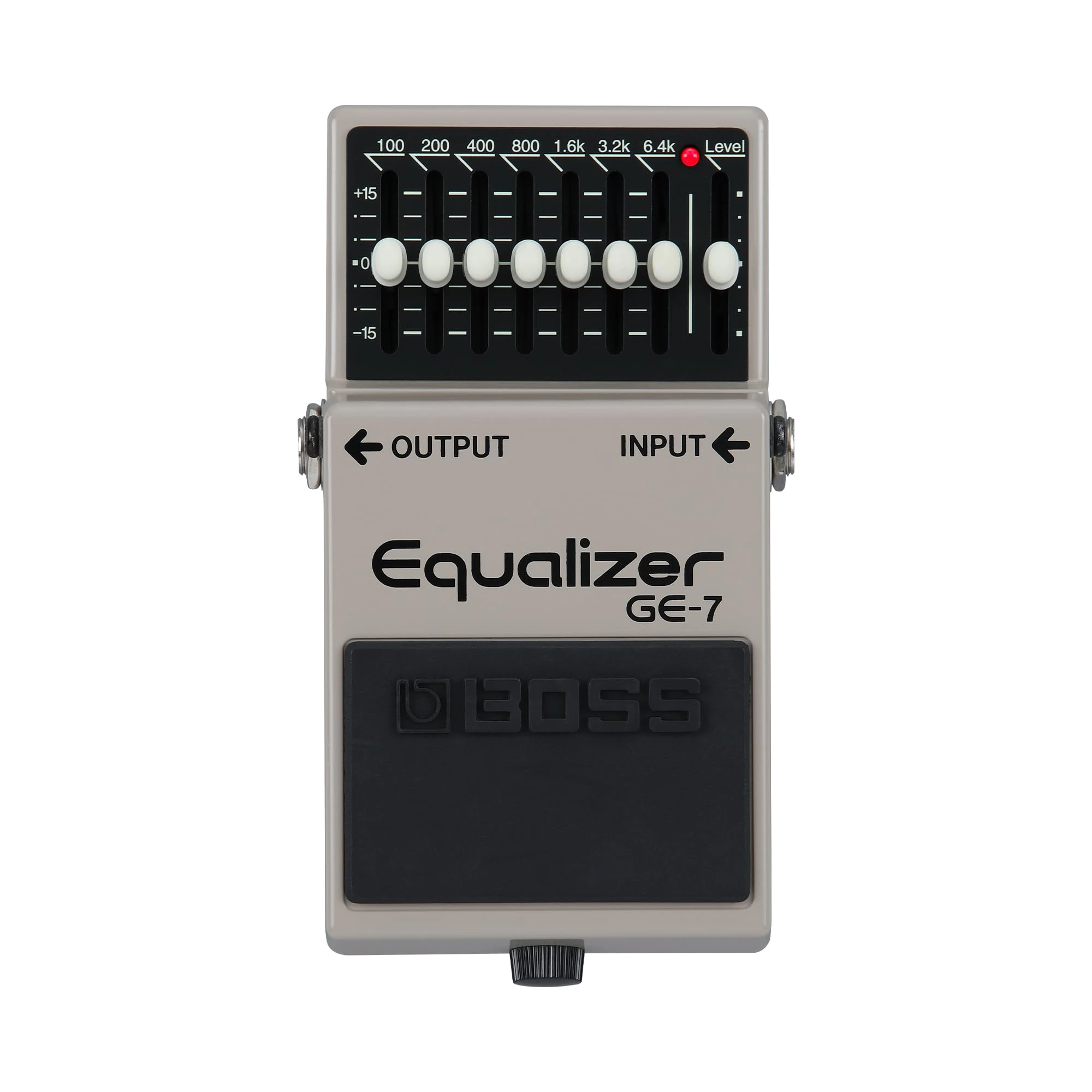 BOSS GE-7 Equalizer | Compact Graphic Equalizer Pedal | Tailored for Guitarists | 7 Bands of EQ Sliders | Guitar-Optimized Frequencies | ±15dB Boost/Cut Per Band | Level Slider for Volume Adjustments