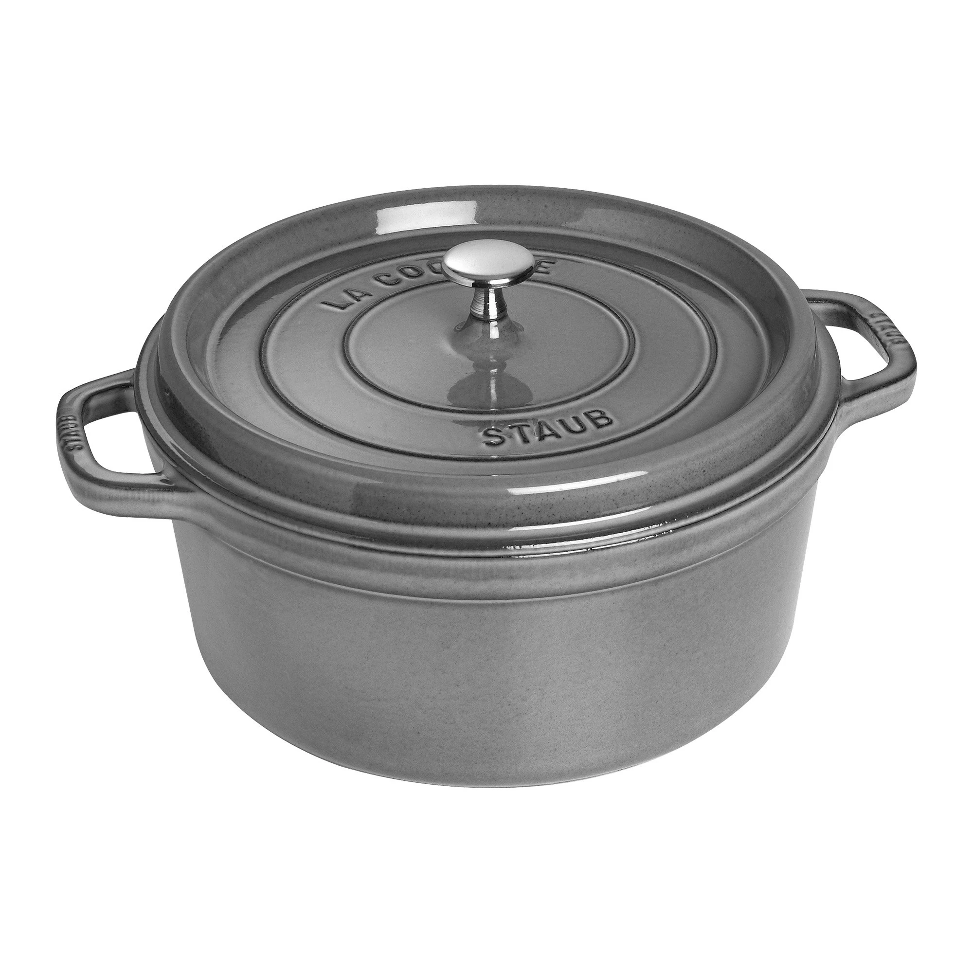 STAUB Round Cocotte, 6-1/4-Quart, Graphite Gray