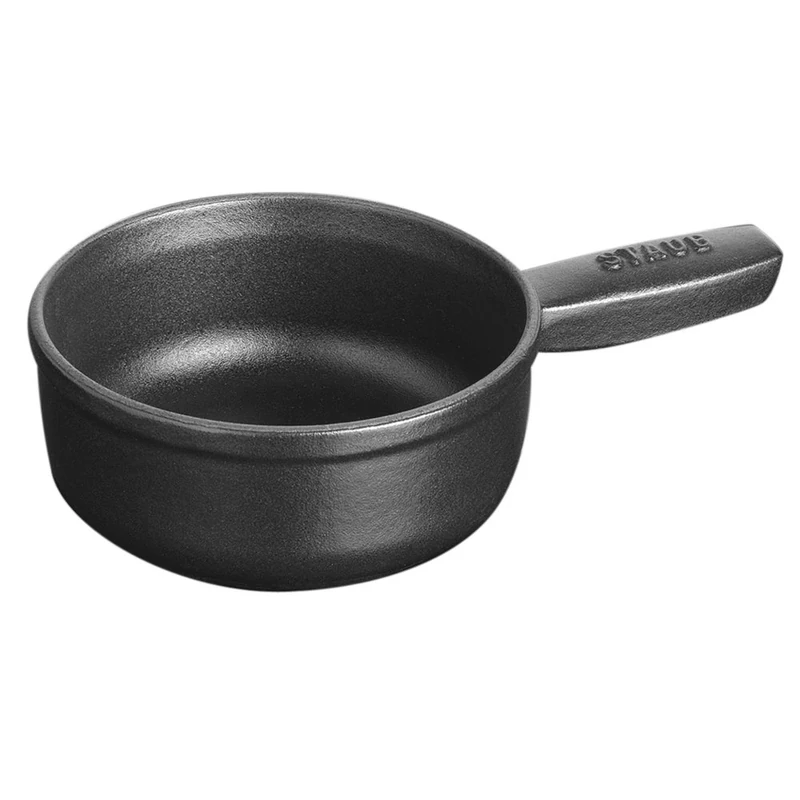 STAUB 1461223 Mini Cheese Fondue Pot, Cast Iron, Matte Black