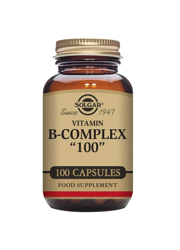 Solgar Vitamin B-Complex "100" Extra High Potency Vegetable Capsules - Pack of 100 - Supports Mental Performance and Reduces Fatigue - Vegan