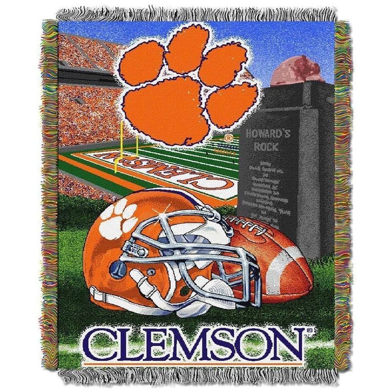 NORTHWEST NCAA Clemson Tigers Woven Tapestry Throw Blanket, 48" x 60", Home Field Advantage