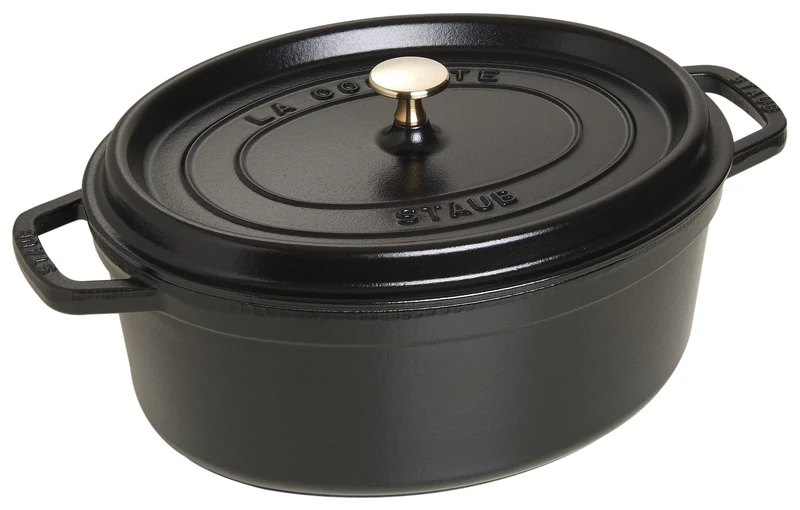 Staub Cast Iron Roaster/Cocotte, Oval 41 cm, 12 L, Black