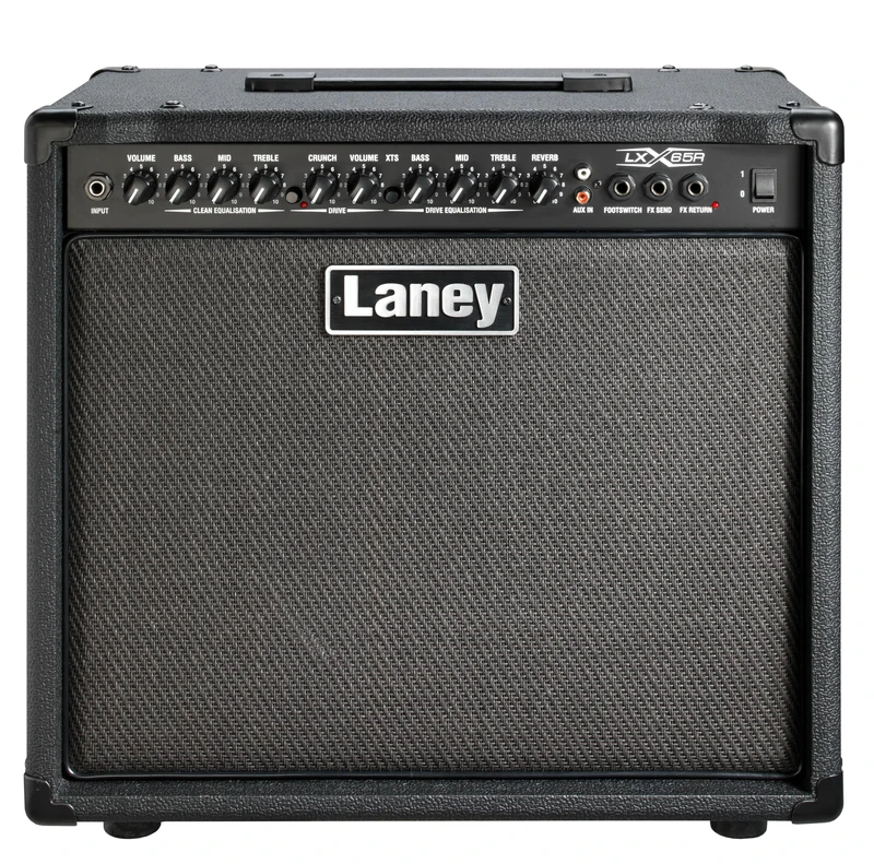 Laney LX65R 65W Electric Guitar Amp – Stage-Ready Combo Amplifier with Clean & Drive Channels, 3-Band EQ, XTS Tone, Reverb, FX Loop, AUX In & Headphone Out – 12” Speaker for Gig or Practice - Black