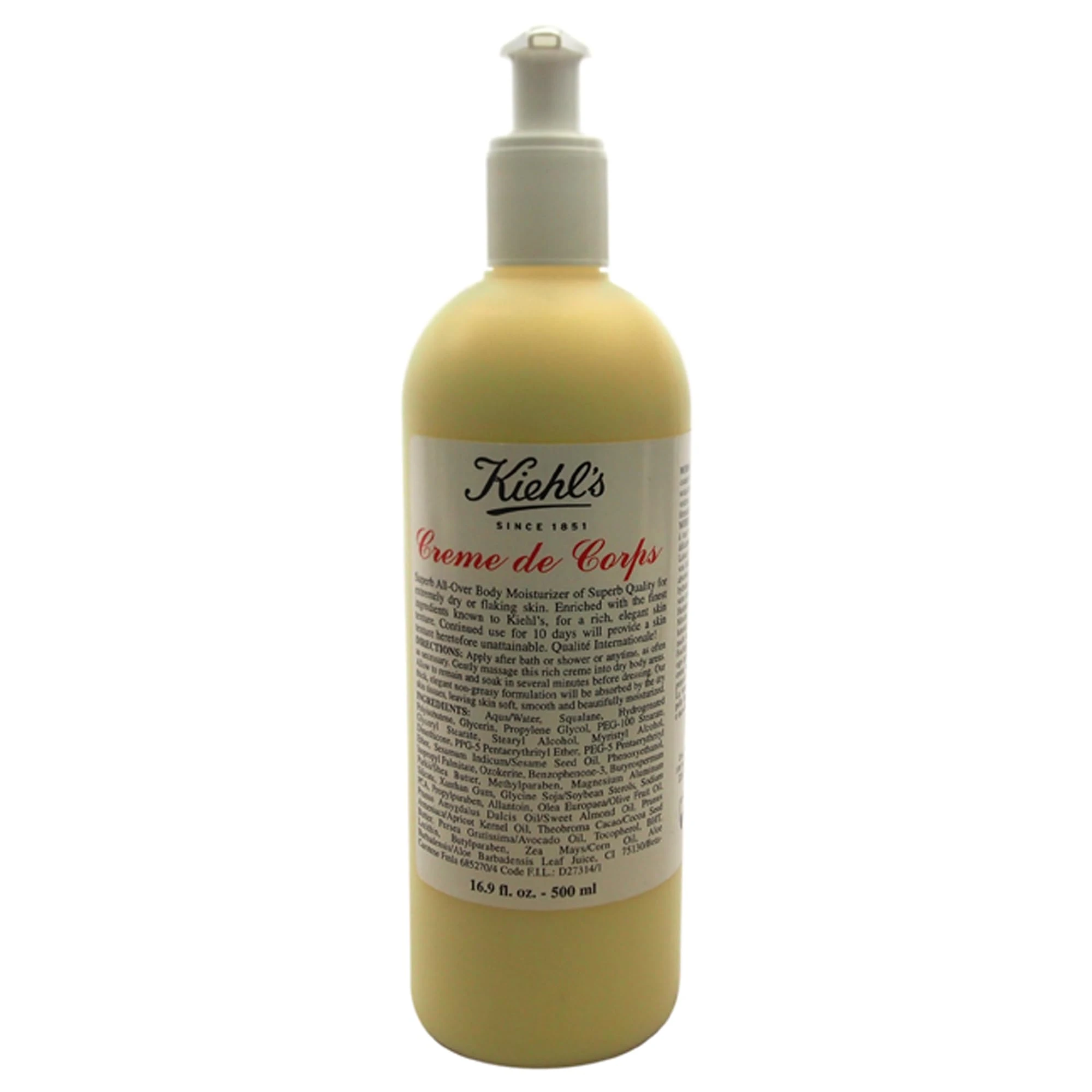 Kiehl's Creme de Corps, Rich Body Lotion, with Cocoa Butter and Shea Butter, Suitable for All Skin Types, 500Ml