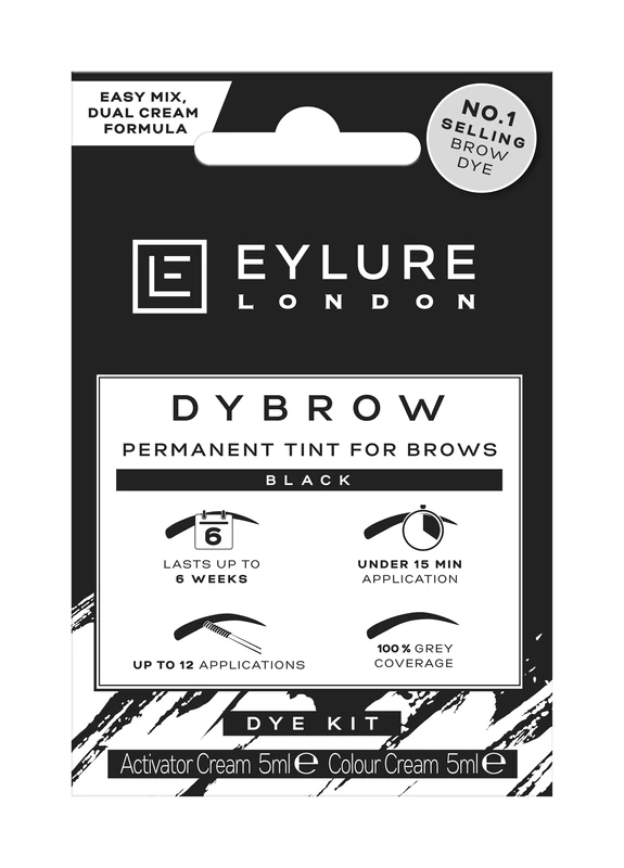 Eylure DYBROW Eyebrow Dye Kit - Black (Packaging may vary) 5ML