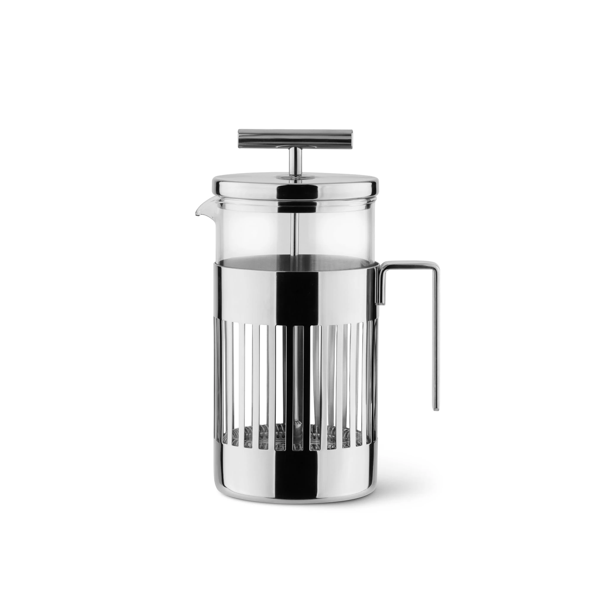 Alessi 9094/8 - Press Filter Coffee Maker or Infuser in 18/10 Stainless Steel Mirror Polished and Heat Resistant Glass, 8 Cups, Silver