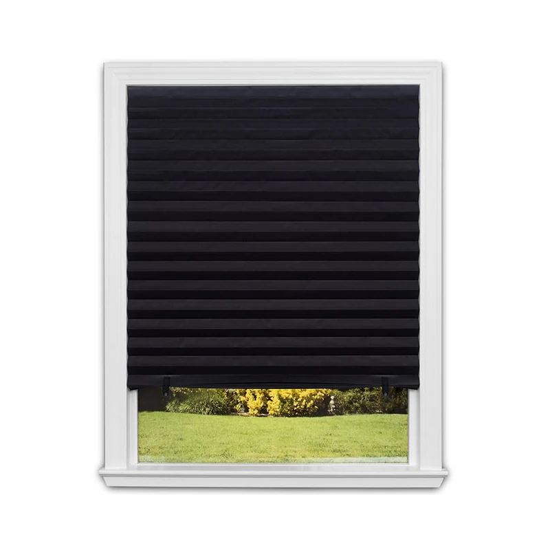 Original Blackout Pleated Paper Shade Black, 36” x 72”, 6-Pack - Image 1