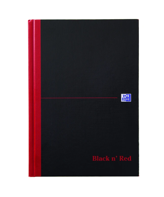 Oxford Black n' Red A5 Hardback Casebound Notebook Ruled with Single Cash 192 Page, 5 Notebooks