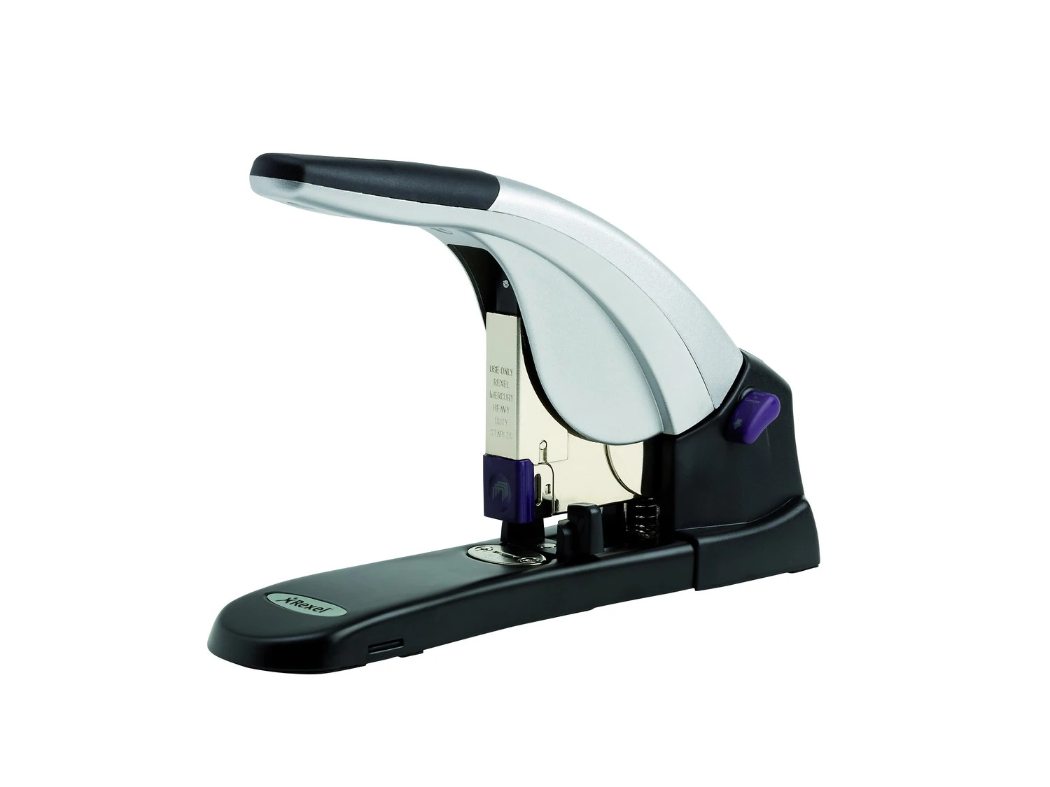 Rexel Mercury Heavy Duty Stapler, 120 Sheet Capacity, Includes Rexel Mercury Staples, Metal Body, Silver/Black, 2100922