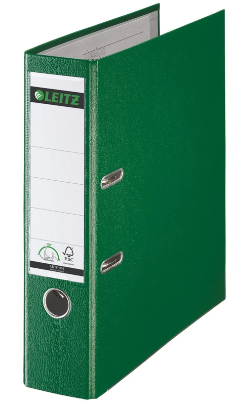 Leitz Lever Arch File, Green, Plastic, Foolscap, 8 cm spine, 11100055